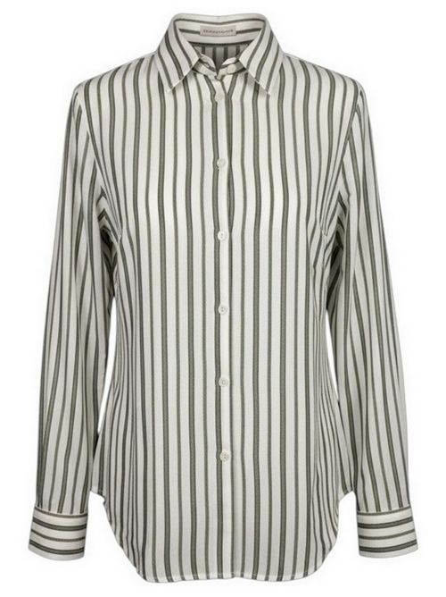 camicia donna righe lurex bianco e verde Camicetta Snob | 576-3140781